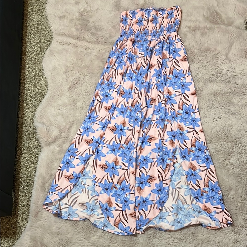 Tropical Print Flowy Leg Romper